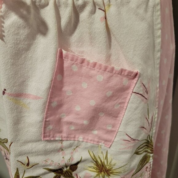 Vintage Inspired Pink Cotton Apron Floral Polka Dot Patterns Aprons By Genie - Picture 4 of 7